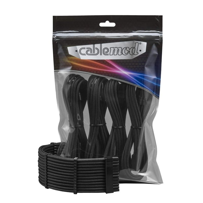 CableMod 8+8 Series Pro ModFlex Sleeved Cable Extension Kit (Black) - Image 1